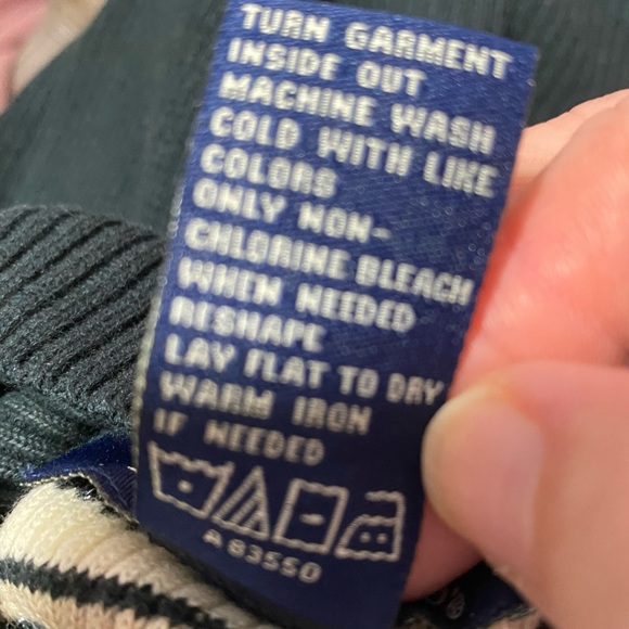 Vtg 90s y2k Ribbed Sweater Turtleneck Knit stripes with Metallic thread 2000s. - Picture 6 of 6